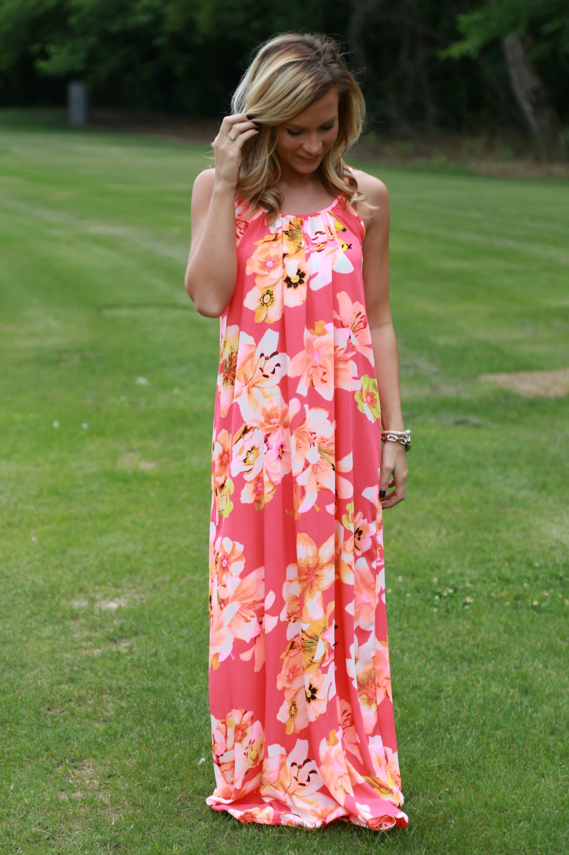 neon maxi dress